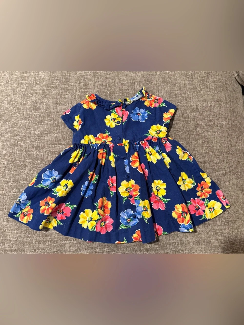 Ralph Lauren Navy Floral Short Sleeve Baby Dress 9m